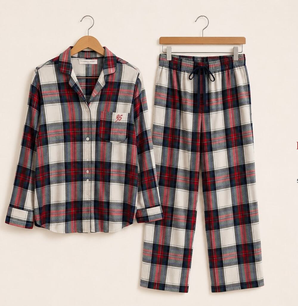 Victoria’s Secret Plaid Flannel Pajama Set Women’s Large
